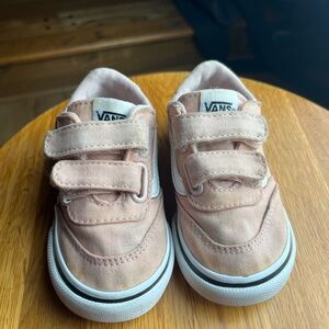 Vans Toddler Old Skool V Pink Velcro Sneakers Size 5